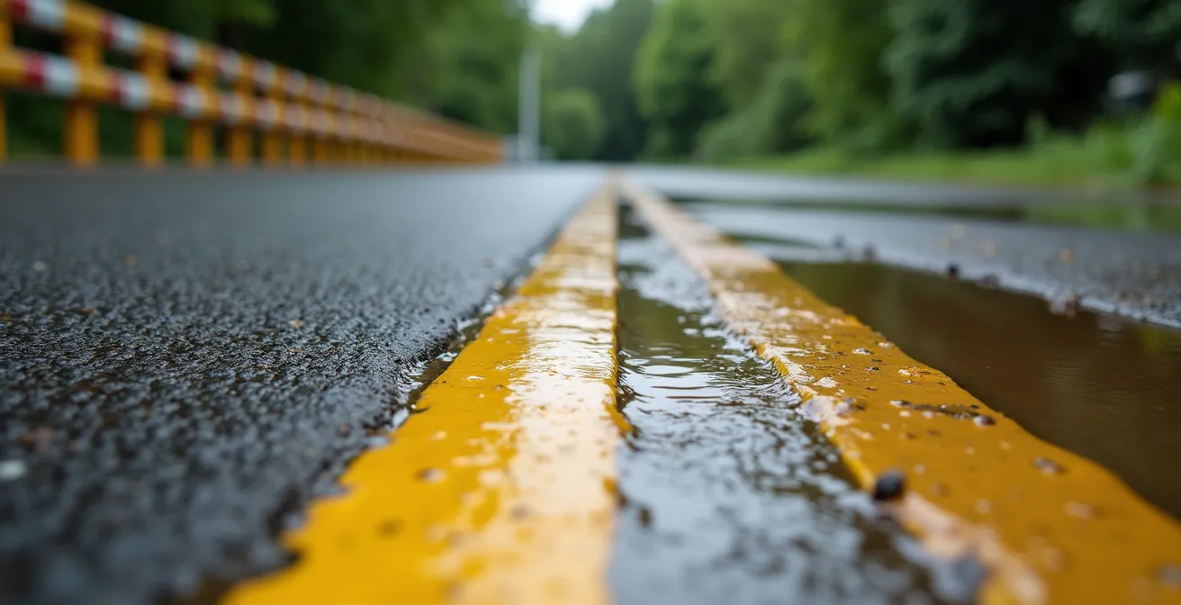 Flooded section of Sir John A. Macdonald Parkway path with water covering the trail