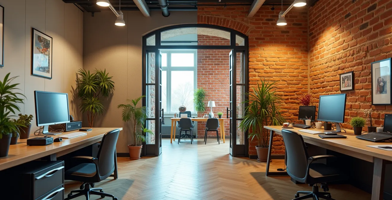 Creative professionals collaborating in modern Ottawa tech hub workspace