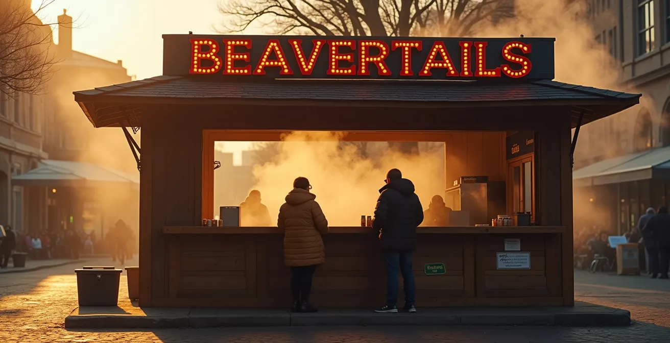 Early morning at the historic ByWard Market BeaverTails kiosk with minimal crowds